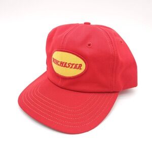 Vintage Winchester Firearms Patch Trucker Snapback Hat‎ Red Ball Cap USA America